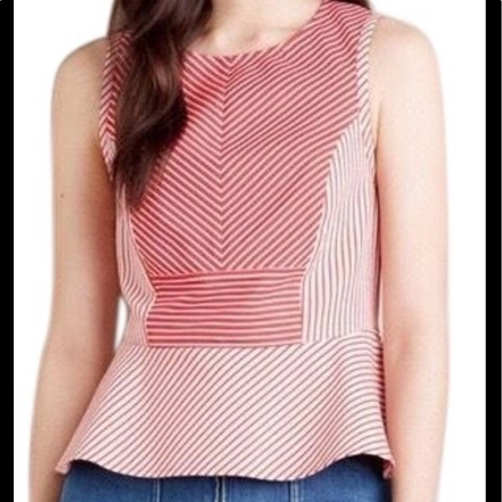 Anthropologie MAEVE Striped Peplum Top